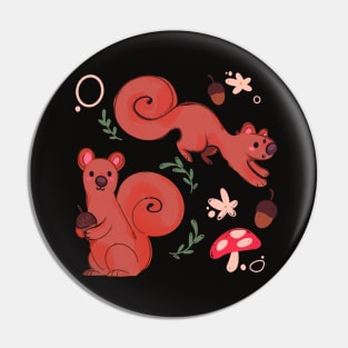 Squirrels & Mushrooms Pin