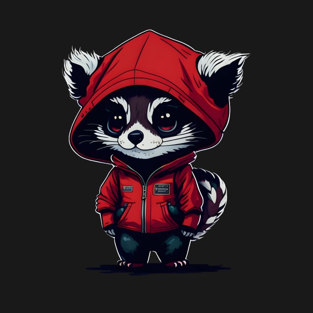 Raccoon wearing a hood by SergioCoelho_Arts