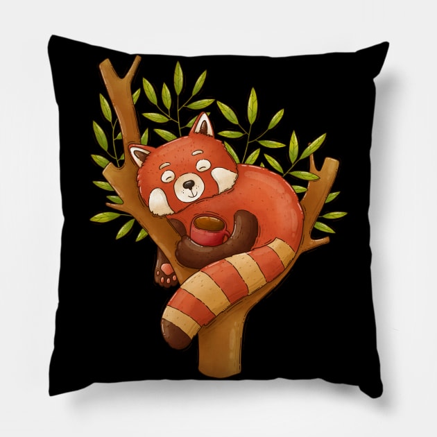 Red Panda Pillow by Tania Tania