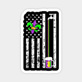 American Flag Mardi Gras  Parade Masquerade Party Magnet