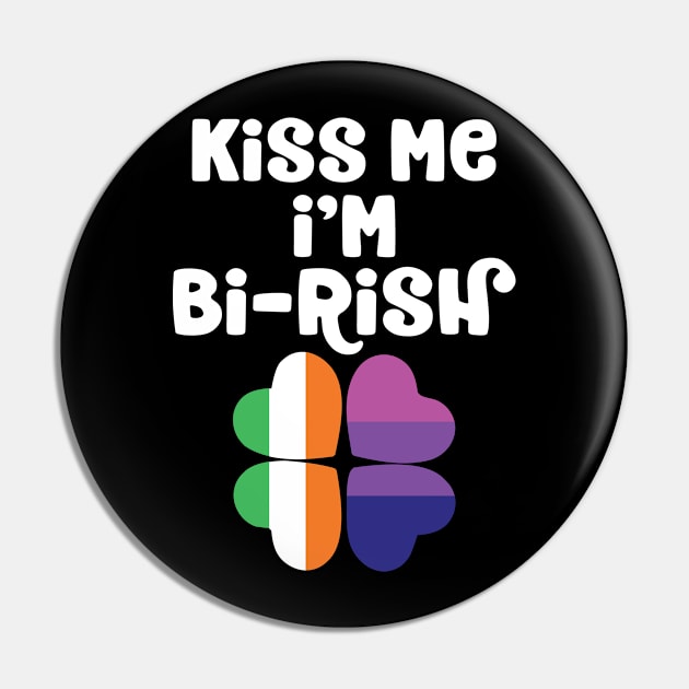 Kiss Me I'm Birish St Patrick's Day Bisexual Irish LGBTQ Pin by TheBlackCatprints