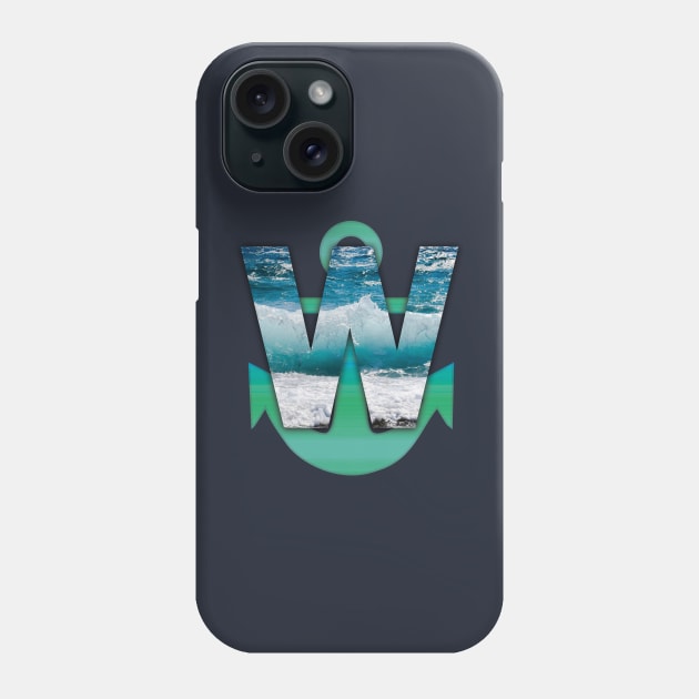 W anchor Phone Case by TeeText