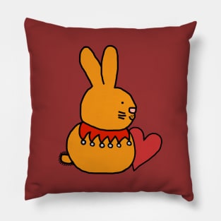 Easter Bunny with Valentine Heart on Valentines Day Pillow