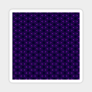 Purple Geometric Flower Pattern Magnet