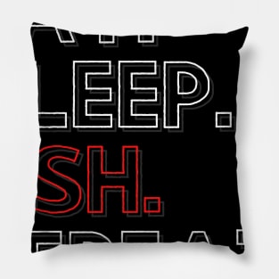 Eat Sleep Fish Repeat Pillow