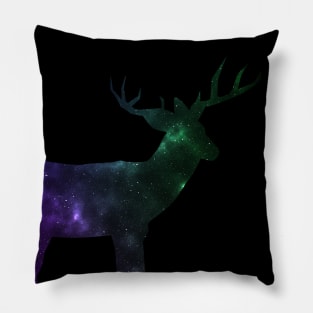 Space Silhouette Deer Pillow