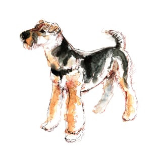 Airedale terrier in watercolors T-Shirt