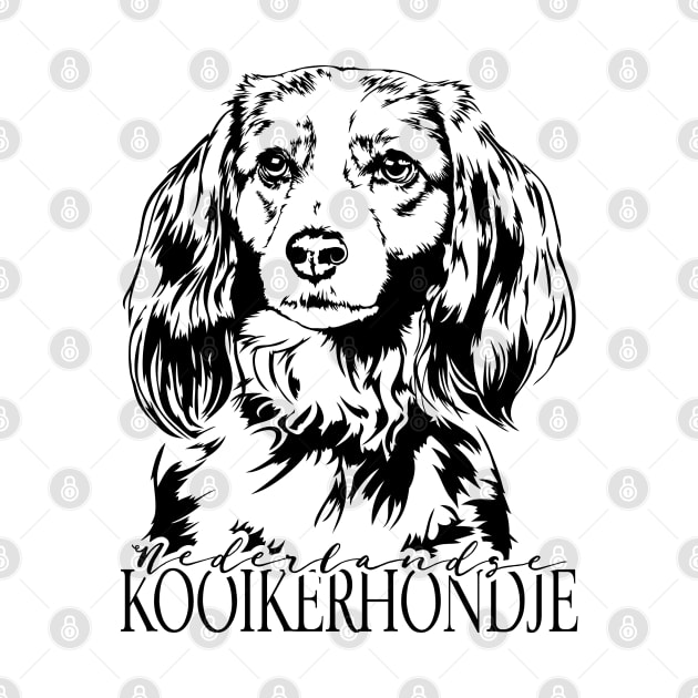 Funny Proud Nederlandse Kooikerhondje dog portrait by wilsigns