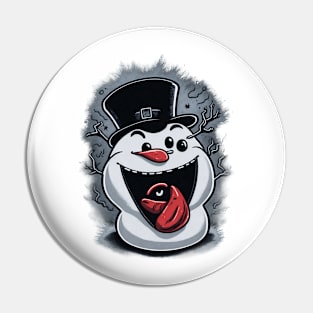 snowman face Pin