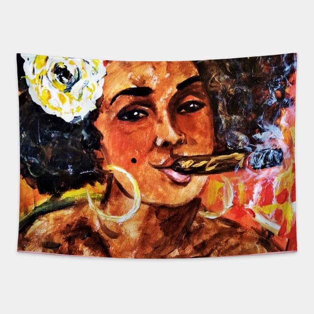 Cigar lady Tapestry by amoxes