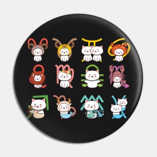 Zodiac Cats Collection Pin