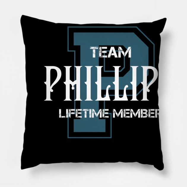 Team PHILLIPS Lifetime Member Pillow by HarrisonAlbertinenw