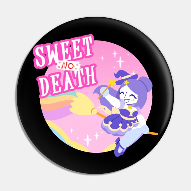 Sweet No Death - Title Circle Pin by arcadekitten