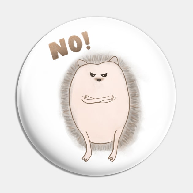 Grumpy Hedgehog Pin by awesomesaucebysandy