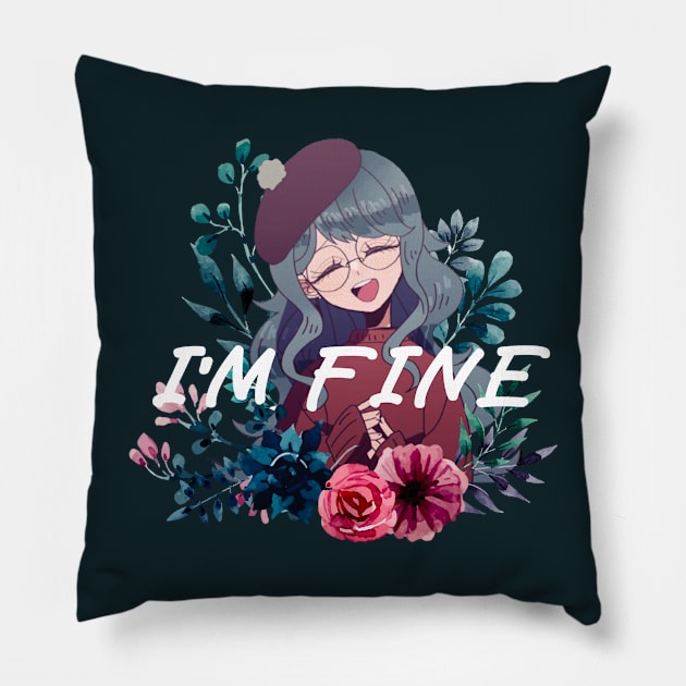 i'm fine Pillow by Villon