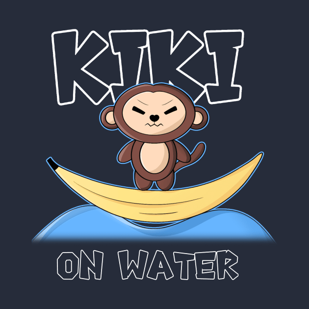 Cute Summer Kawaii Monkey On Banana Boat B by Keira's Art