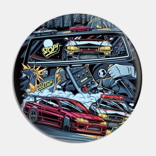 Police Skyline chasing Silvia s15 Japan Pin