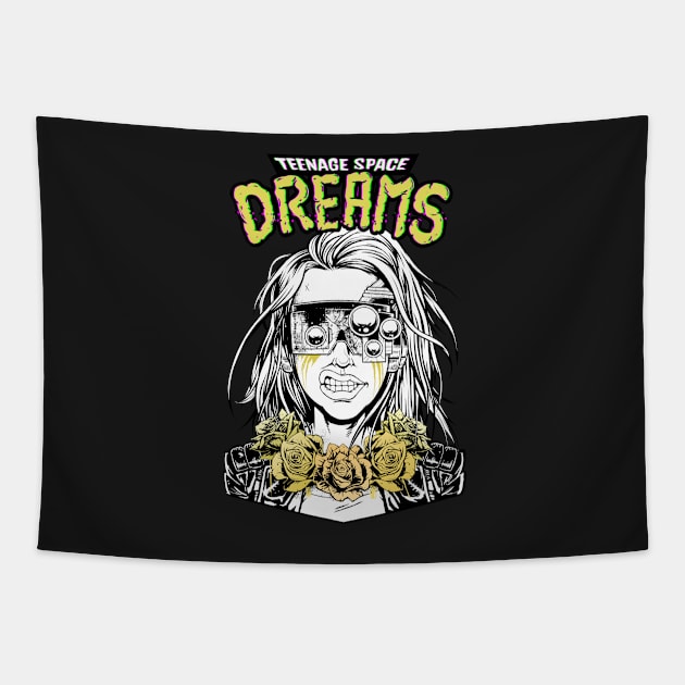 Teenage Space Dreams Tapestry by Lokhaan