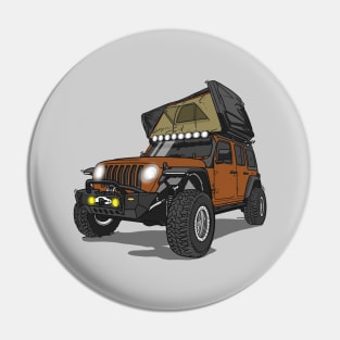 Jeep Wrangler Camp Time - Brown Jeep Pin