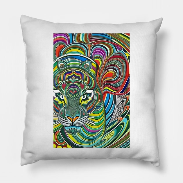 Tiger Pillow by Colin-Bentham