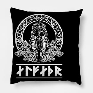 Odin, Ravens and Wolves Pillow