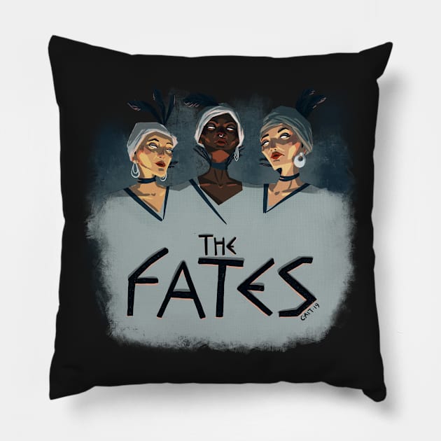 Everybody Meet The Fates Pillow by PiecesOfCait