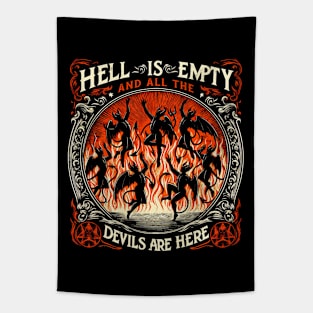 The Tempest - Hell is Empty - Vintage Distressed Tapestry