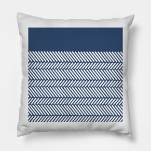 Herringbone Boarder Navy Pillow