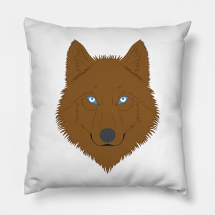 Brown wild wolf Pillow