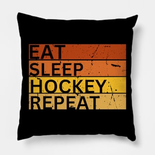 Eat Sleep Hockey Repeat Pillow