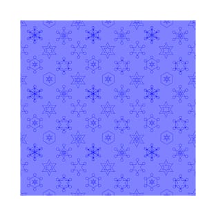Assorted Snowflakes Blue on Blue Violet Repeat 5748 T-Shirt