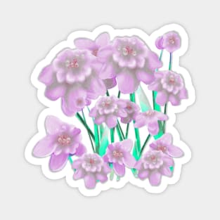 Soft Lilac Flowers and Dew Drops Magnet