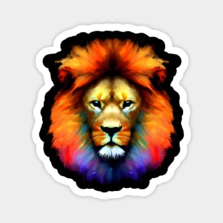 Colorful Lion Head Wildlife Magnet