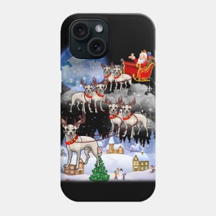 Santa Clause Drives Chihuahua Reindeer Sleigh Phone Case