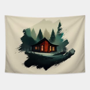 Beautiful cabin in the woods Tapestry