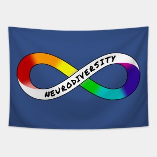 Neurodiversity - Rainbow Infinity Symbol for Neurodivergent Actually Autistic Pride Asperger's Autism ASD Acceptance & Appreciation Tapestry