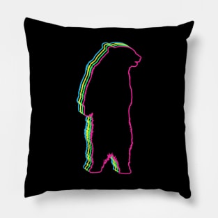 Bear 80s Neon Pillow