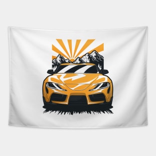 Yellow JDM Toyota Supra MKV Tapestry