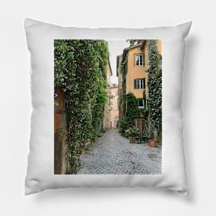 Vines On A Narrow Roman Street Pillow