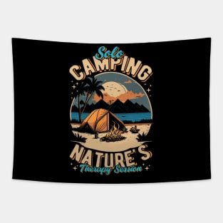 Solo Camping Nature's Therapy Session Tapestry