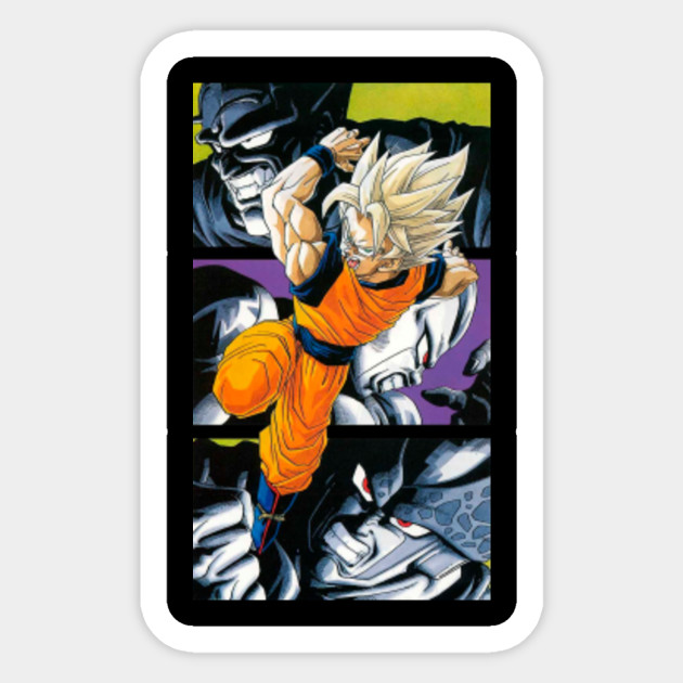 Goku Super Saiyan And Enemies Dragon Ball Sticker Teepublic