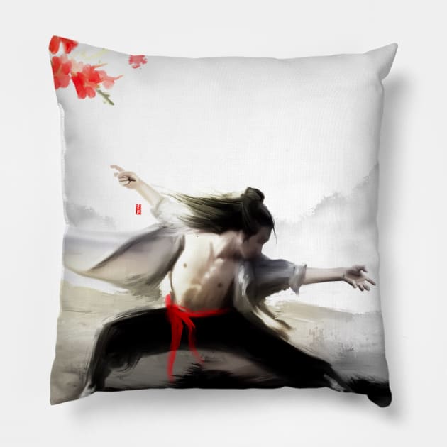 Wushu Master Pillow by ILYOart