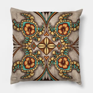 Tapa turtles - natural Pillow