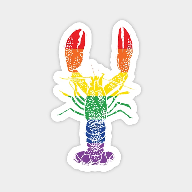 Rainbow Striped Gay Pride Lobster Magnet by Alissa Carin