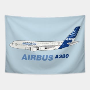 Airbus A380 Illustration Tapestry