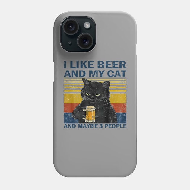 I like beer and my cat vintage Phone Case by Veljam