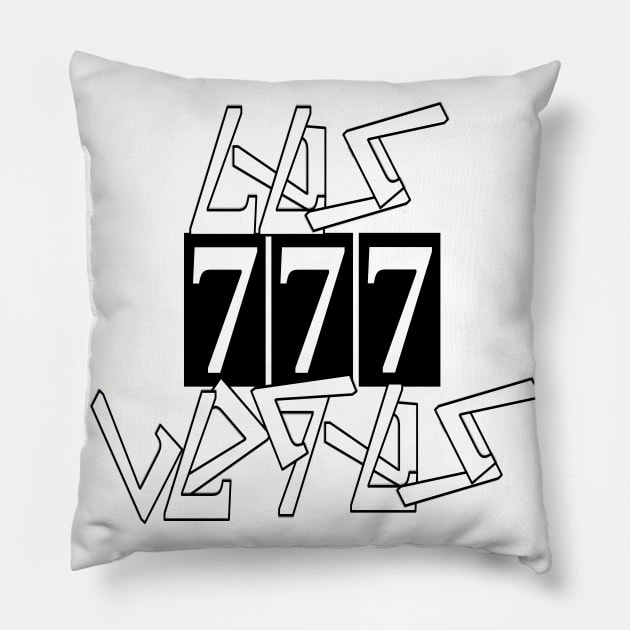 Las Vegas - Lucky 7's Pillow by Art_Is_Subjective