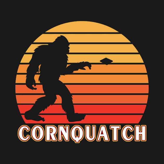 CornQuatch Cornhole Sasquatch Hitting Holes with Bean Bags by Cedinho