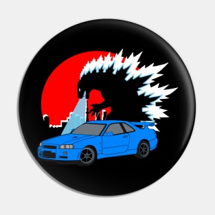 Godzilla Skyline Pin