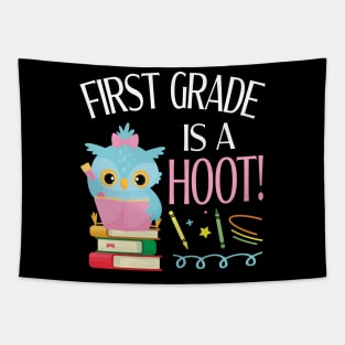 Owl Students Teachers And Books First Grade Is A Hoot School Back To School Tapestry